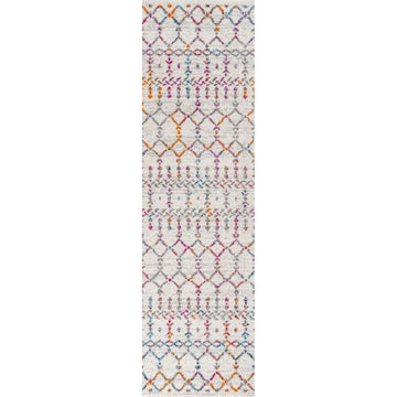 Moroccan Hype Boho Vintage Diamond Area Rug Ivory/Multi